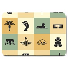 Egyptian Flat Style Icons Large Doormat by Bedest