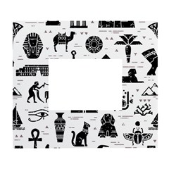 Dark Seamless Pattern Symbols Landmarks Signs Egypt White Wall Photo Frame 5  X 7  by Bedest