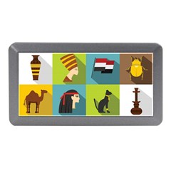 Egypt Travel Items Icons Set Flat Style Memory Card Reader (mini)