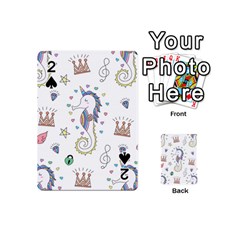 Seamless Pattern Cute Unicorn Cartoon Hand Drawn Playing Cards 54 Designs (mini) by Bedest