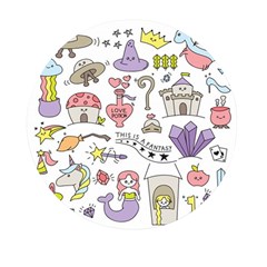 Fantasy Things Doodle Style Vector Illustration Mini Round Pill Box (pack Of 5)