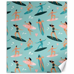 Beach Surfing Surfers With Surfboards Surfer Rides Wave Summer Outdoors Surfboards Seamless Pattern Canvas 20  X 24  by Bedest