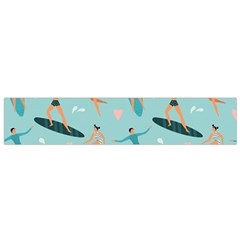 Beach Surfing Surfers With Surfboards Surfer Rides Wave Summer Outdoors Surfboards Seamless Pattern Small Premium Plush Fleece Scarf by Bedest