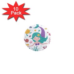 Set Cute Mermaid Seaweeds Marine In Habitants 1  Mini Magnet (10 Pack)  by Bedest