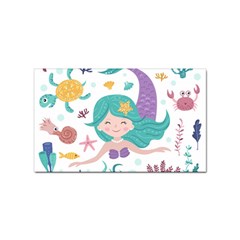 Set Cute Mermaid Seaweeds Marine In Habitants Sticker Rectangular (100 Pack) by Bedest