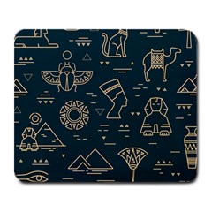 Dark Seamless Pattern Symbols Landmarks Sign Egypt Large Mousepad