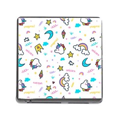 Unicorns Rainbows Seamless Pattern Memory Card Reader (square 5 Slot)