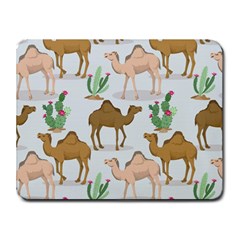 Camels Cactus Desert Pattern Small Mousepad