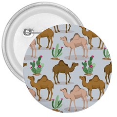 Camels Cactus Desert Pattern 3  Buttons