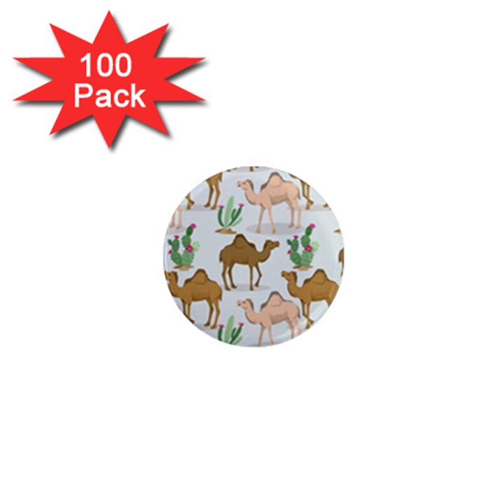 Camels Cactus Desert Pattern 1  Mini Magnets (100 pack) 