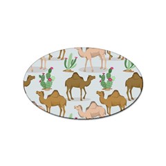 Camels Cactus Desert Pattern Sticker (Oval)