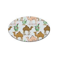 Camels Cactus Desert Pattern Sticker Oval (10 pack)