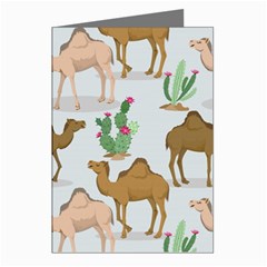 Camels Cactus Desert Pattern Greeting Cards (Pkg of 8)