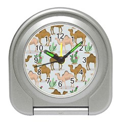 Camels Cactus Desert Pattern Travel Alarm Clock