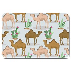 Camels Cactus Desert Pattern Large Doormat