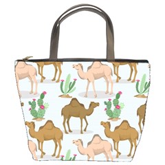 Camels Cactus Desert Pattern Bucket Bag