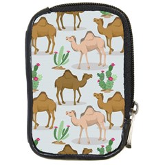 Camels Cactus Desert Pattern Compact Camera Leather Case