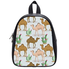 Camels Cactus Desert Pattern School Bag (Small)