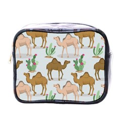 Camels Cactus Desert Pattern Mini Toiletries Bag (One Side)