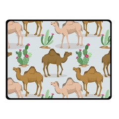 Camels Cactus Desert Pattern Fleece Blanket (small)