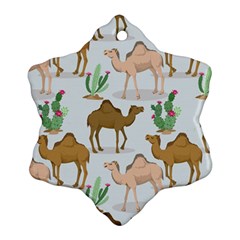 Camels Cactus Desert Pattern Ornament (Snowflake)