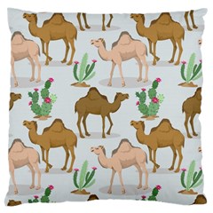 Camels Cactus Desert Pattern Large Cushion Case (Two Sides)