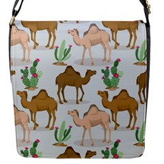 Camels Cactus Desert Pattern Flap Closure Messenger Bag (S)