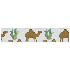 Camels Cactus Desert Pattern Small Premium Plush Fleece Scarf