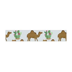 Camels Cactus Desert Pattern Premium Plush Fleece Scarf (Mini)