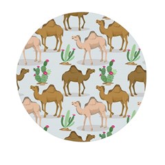 Camels Cactus Desert Pattern Mini Round Pill Box