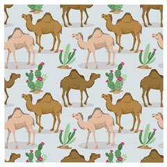 Camels Cactus Desert Pattern Wooden Puzzle Square