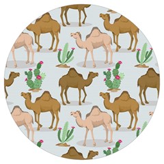 Camels Cactus Desert Pattern Round Trivet