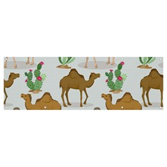 Camels Cactus Desert Pattern Banner and Sign 12  x 4 