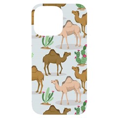 Camels Cactus Desert Pattern iPhone 14 Pro Max Black UV Print Case