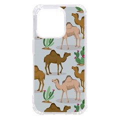 Camels Cactus Desert Pattern iPhone 14 Pro TPU UV Print Case