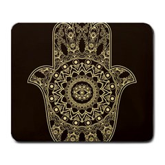 Hamsa Hand Drawn Symbol With Flower Decorative Pattern Large Mousepad by Hannah976