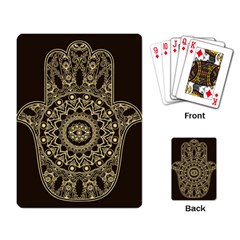 Hamsa Hand Drawn Symbol With Flower Decorative Pattern Playing Cards Single Design (rectangle)