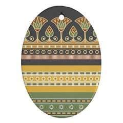 Seamless Pattern Egyptian Ornament With Lotus Flower Ornament (oval)