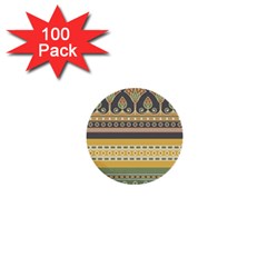 Seamless Pattern Egyptian Ornament With Lotus Flower 1  Mini Buttons (100 Pack) 