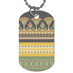 Seamless Pattern Egyptian Ornament With Lotus Flower Dog Tag (one Side) by Hannah976