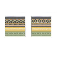 Seamless Pattern Egyptian Ornament With Lotus Flower Cufflinks (square)