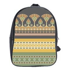 Seamless Pattern Egyptian Ornament With Lotus Flower School Bag (large) by Hannah976