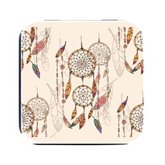 Coloured Dreamcatcher Background Square Metal Box (black) by Hannah976