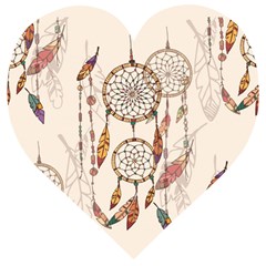 Coloured Dreamcatcher Background Wooden Puzzle Heart by Hannah976
