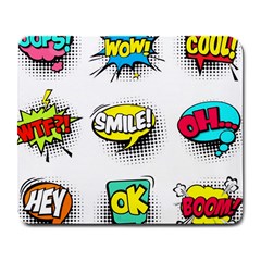 Set Colorful Comic Speech Bubbles Large Mousepad by Hannah976