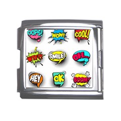 Set Colorful Comic Speech Bubbles Mega Link Italian Charm (18mm)