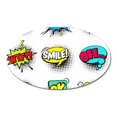 Set Colorful Comic Speech Bubbles Oval Magnet