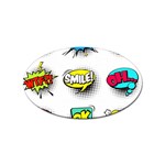 Set Colorful Comic Speech Bubbles Sticker Oval (10 pack) Front