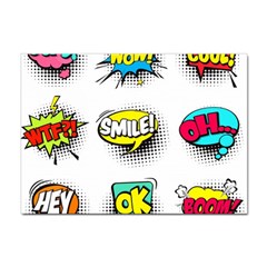 Set Colorful Comic Speech Bubbles Sticker A4 (100 pack)