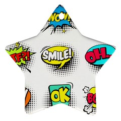 Set Colorful Comic Speech Bubbles Star Ornament (two Sides)